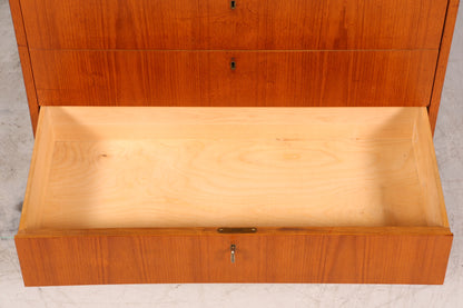 Schlichter Mid Century Sekretär Vintage Schreibmöbel Teak Holz Kommode Office Secretary