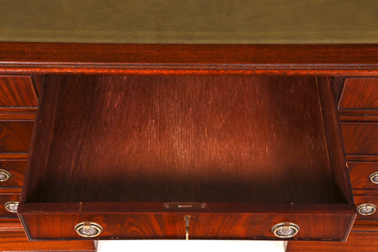 Wunderschöner Englischer Schreibtisch Mahagoni Bürotisch Englisch Desk Leder Auflage