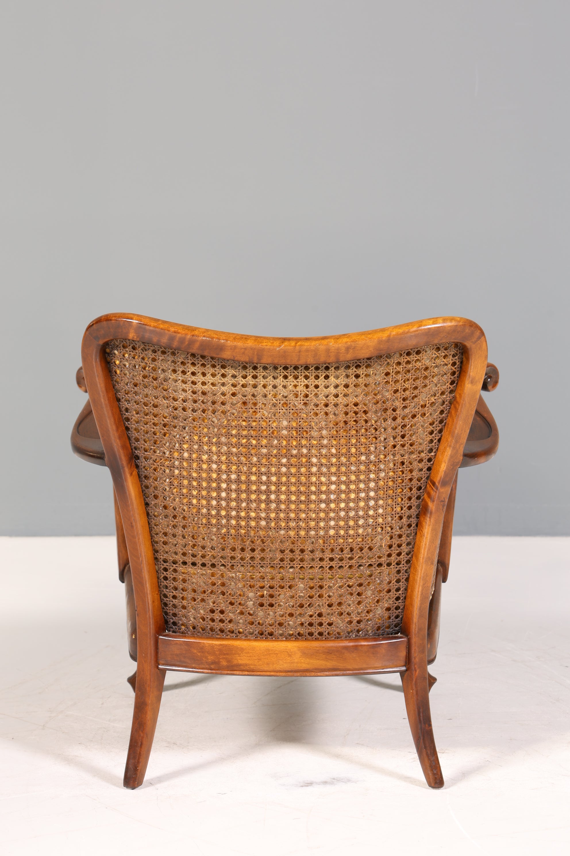 Wunderschöner Chippendale Sessel Barock Stil Wiener Geflecht Relax Sessel Vintage Samt Stoff 1 von 2