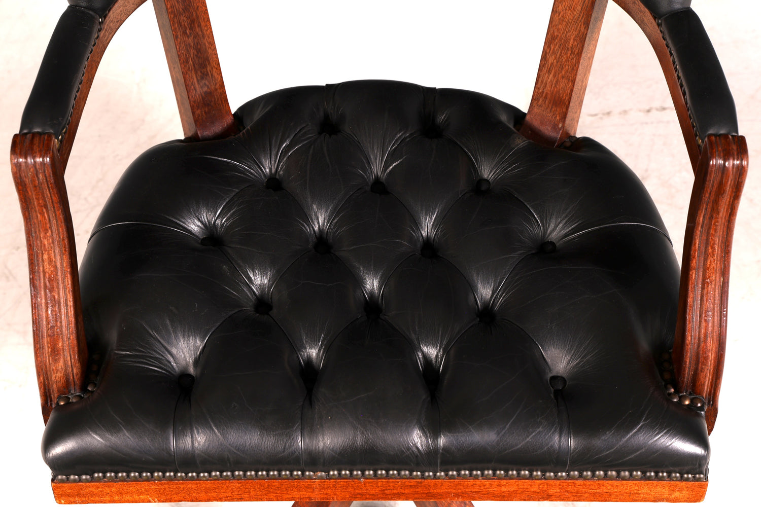 Wunderschöner Englischer Bürostuhl Captain Chair Englisch echt Leder Sessel Bürosessel