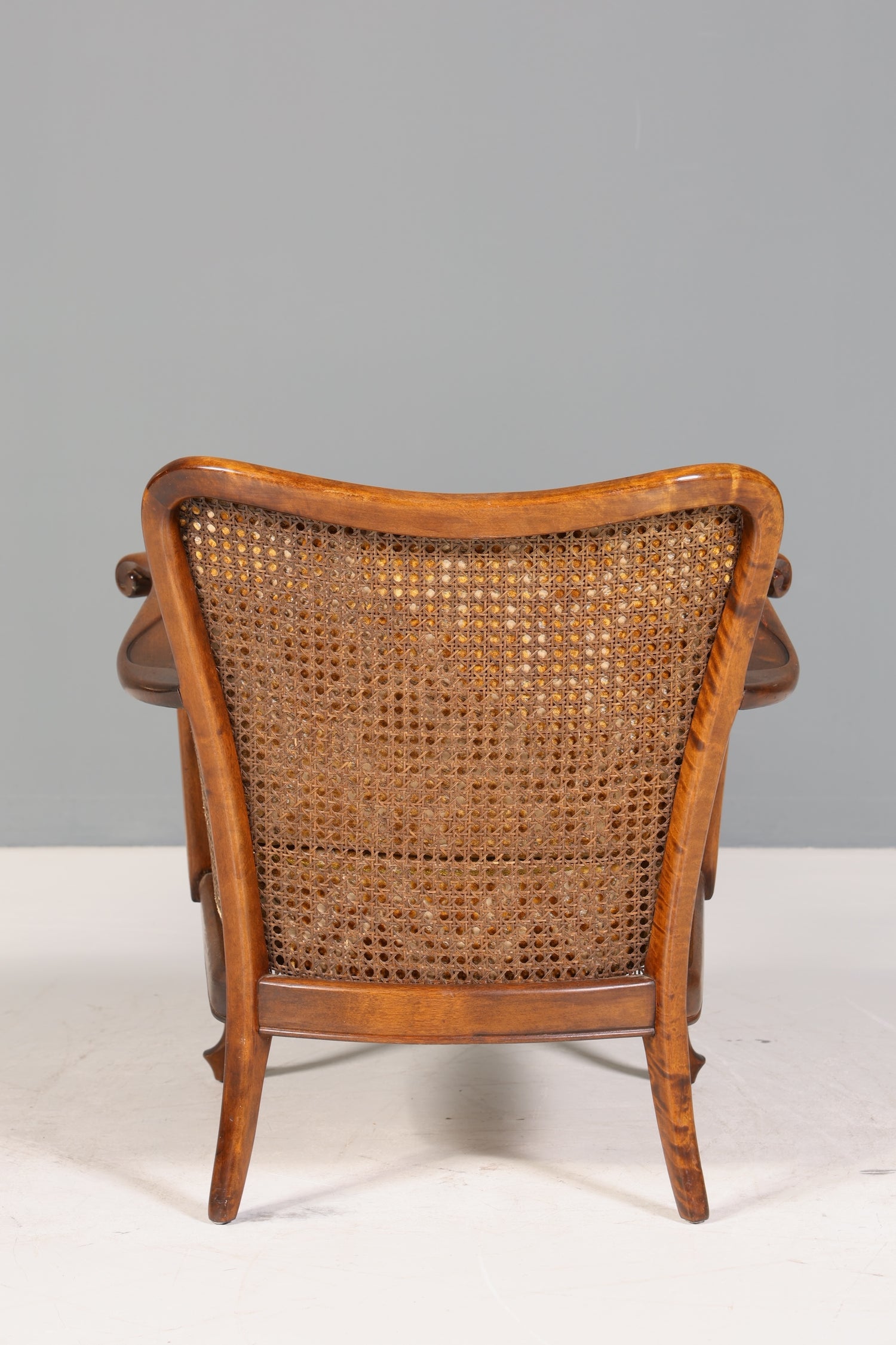 Wunderschöner Chippendale Sessel Barock Stil Wiener Geflecht Relax Sessel Vintage Samt Stoff 2 von 2