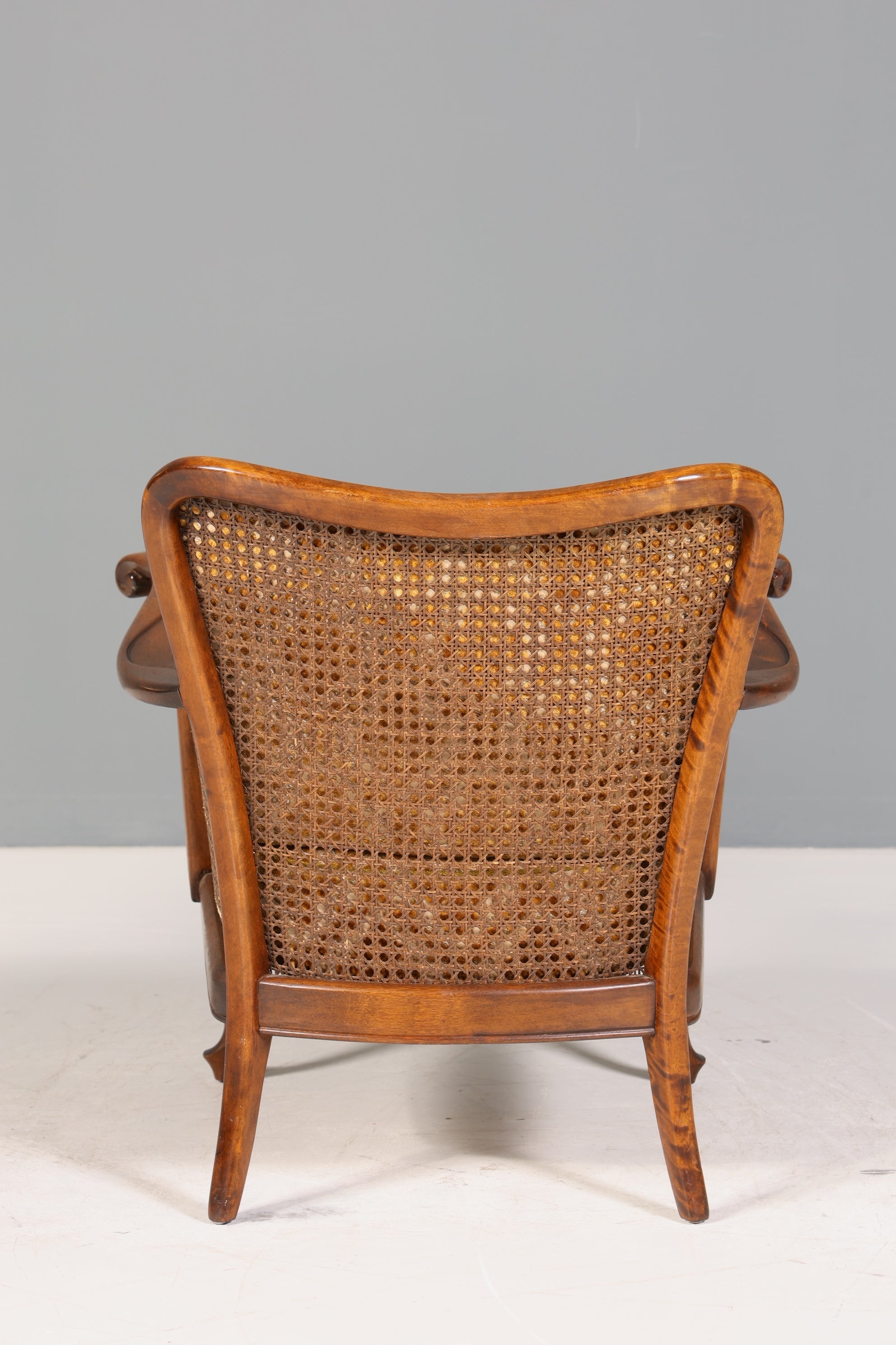 Wunderschöner Chippendale Sessel Barock Stil Wiener Geflecht Relax Sessel Vintage Samt Stoff 2 von 2