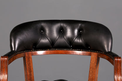 Wunderschöner Englischer Bürostuhl Captain Chair Englisch echt Leder Sessel Bürosessel
