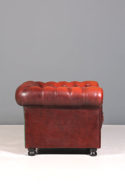 Stilvoller Original Chesterfield Sessel Englisch Oxblood Leder Armlehnsessel Herrensessel 1 von 2