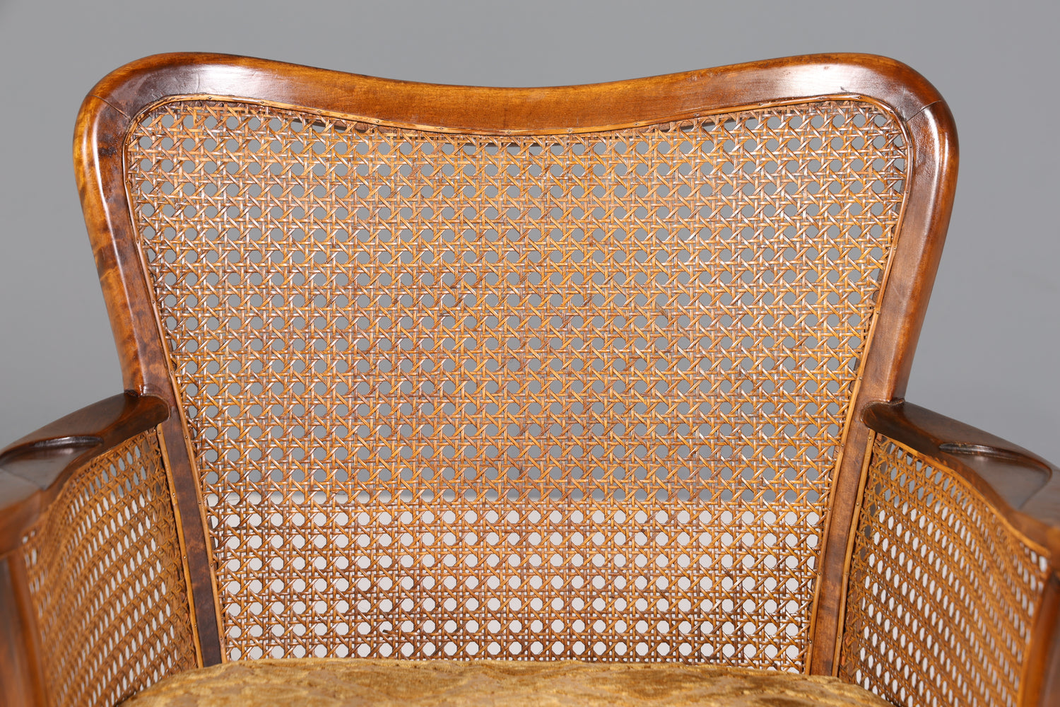 Wunderschöner Chippendale Sessel Barock Stil Wiener Geflecht Relax Sessel Vintage Samt Stoff 2 von 2