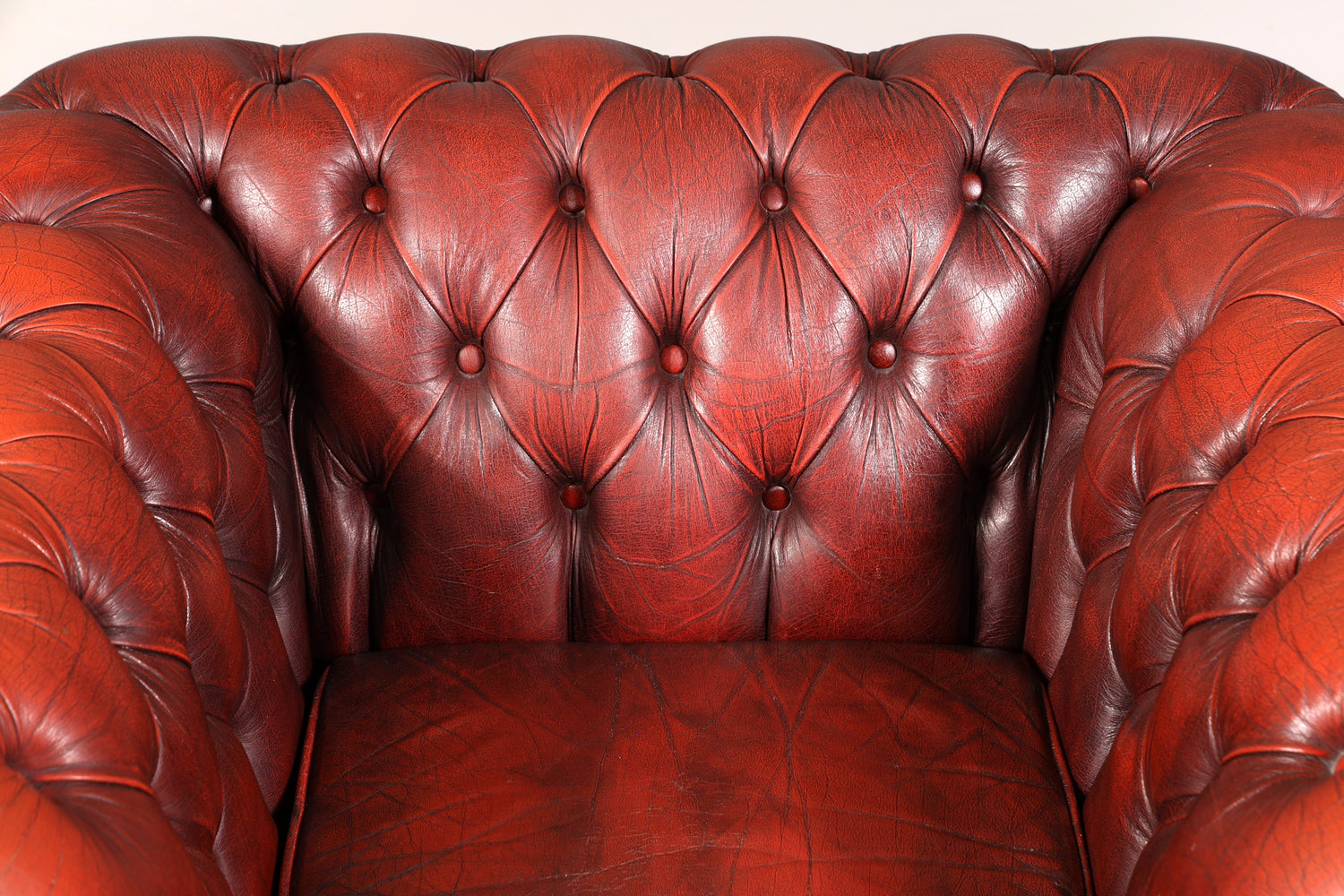 Stilvoller Original Chesterfield Sessel Englisch Oxblood Leder Armlehnsessel Herrensessel 1 von 2