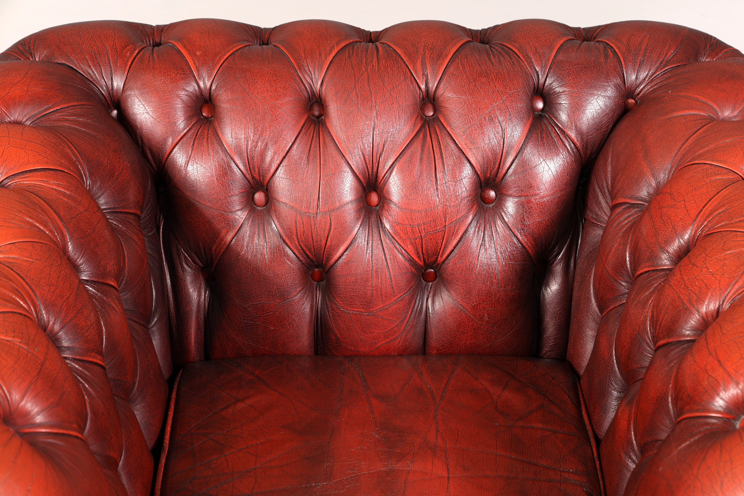 Stilvoller Original Chesterfield Sessel Englisch Oxblood Leder Armlehnsessel Herrensessel 1 von 2