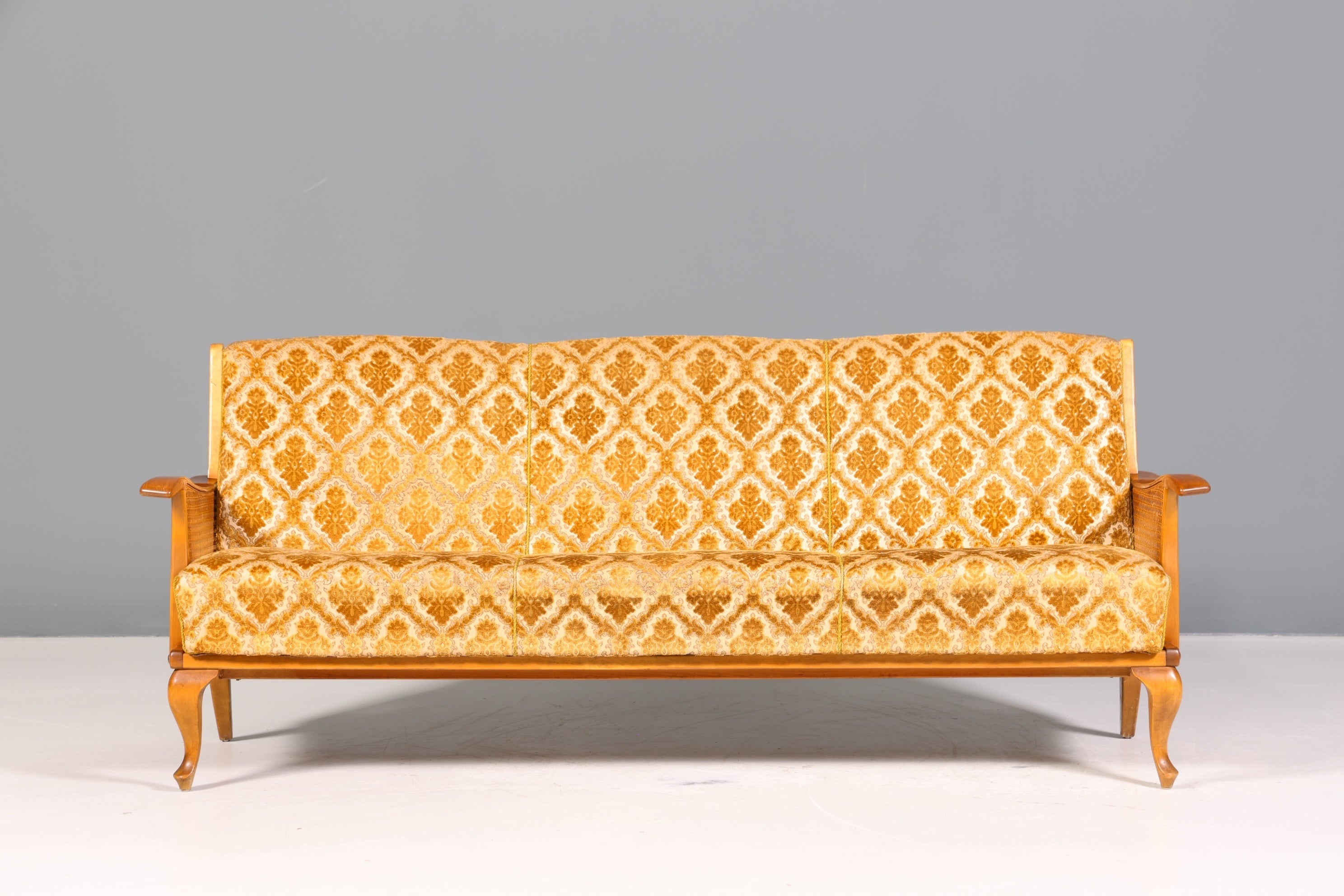 Wunderschönes Chippendale Sofa Barock Stil Wiener Geflecht Schlafsofa 3-Sitzer Couch Gästebett