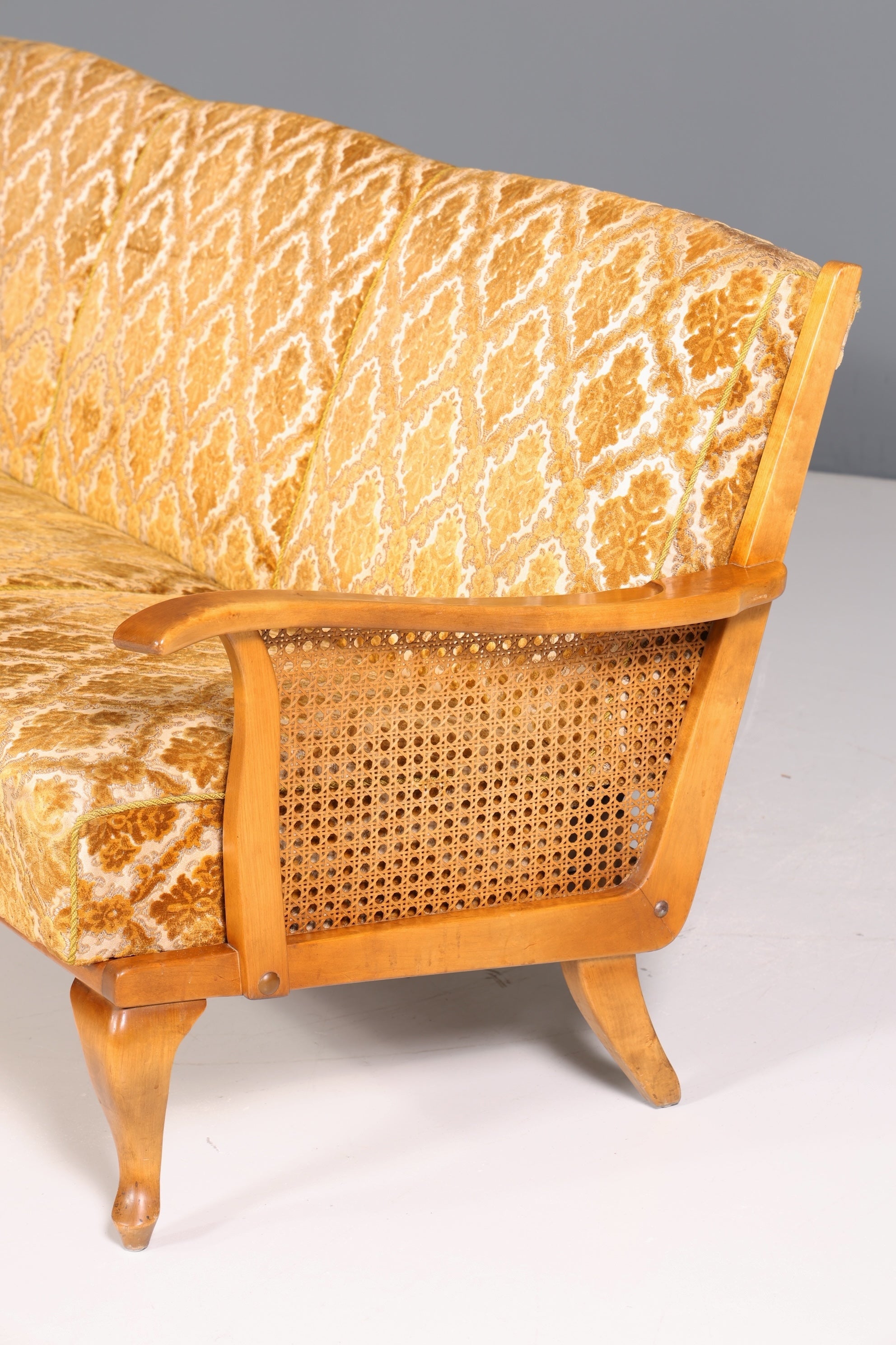 Wunderschönes Chippendale Sofa Barock Stil Wiener Geflecht Schlafsofa 3-Sitzer Couch Gästebett
