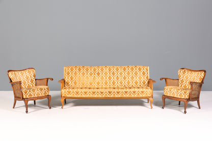 Wunderschönes Chippendale Sofa Barock Stil Wiener Geflecht Schlafsofa 3-Sitzer Couch Gästebett
