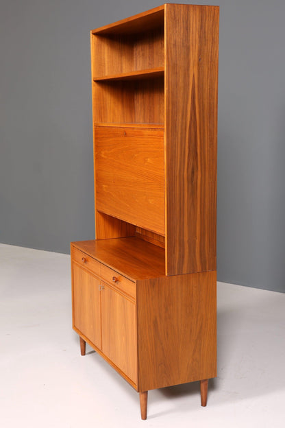 Stilvoller Mid Century Schrank Vintage Highboard Sekretär echt Holz Regal 60er Jahre