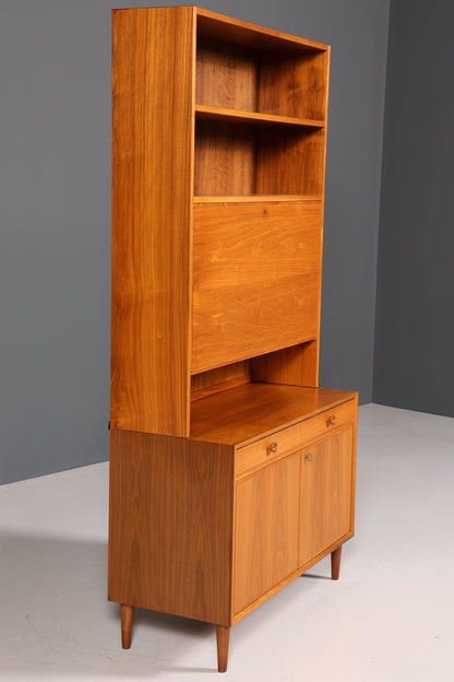 Stilvoller Mid Century Schrank Vintage Highboard Sekretär echt Holz Regal 60er Jahre