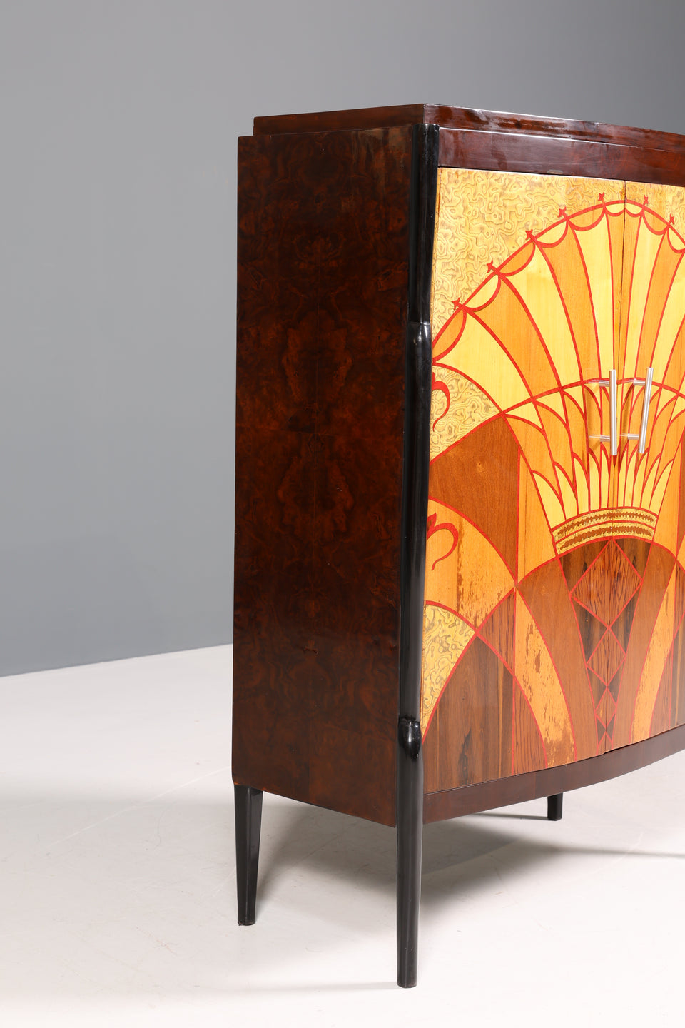 Wunderschönes Art Deco Stil Highboard Schrank Kommode Vertiko Sun Cabinet