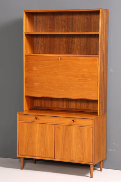 Stilvoller Mid Century Schrank Vintage Highboard Sekretär echt Holz Regal 60er Jahre