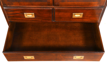 Beeindruckender Maritimer Kleiderschrank Wäscheschrank Englischer Schiffs Dielenschrank Military Kolonial Antik Vintage