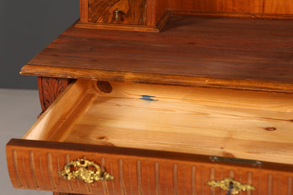 Edle Louis Philippe Kommode mit Spiegelaufsatz Gründerzeit Frisierkommode Holz Schrank Antik Flurschrank um 1880
