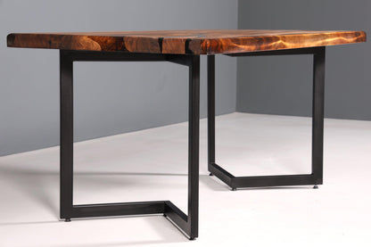 Beeindruckender Epoxidharz Tisch 160-90cm Nussbaum Esszimmer Tisch Epoxy Küchentisch massiv Holz