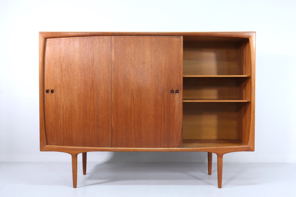Mid Century Teak Holz Highboard Harry Østergaard für Randers 50s Schrank Kommode