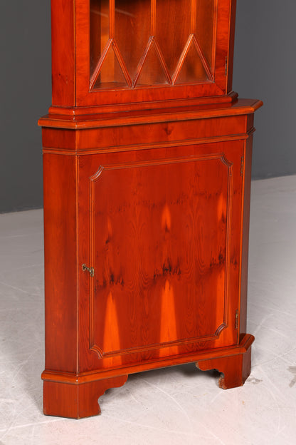 Wunderschöne Englische Eckvitrine Eibe 60er Echt Holz Schrank Eckschrank Glasvitrine Vitrine Vintage