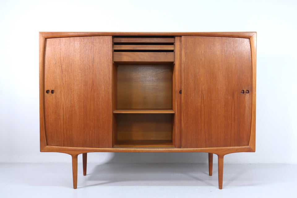 Mid Century Teak Holz Highboard Harry Østergaard für Randers 50s Schrank Kommode
