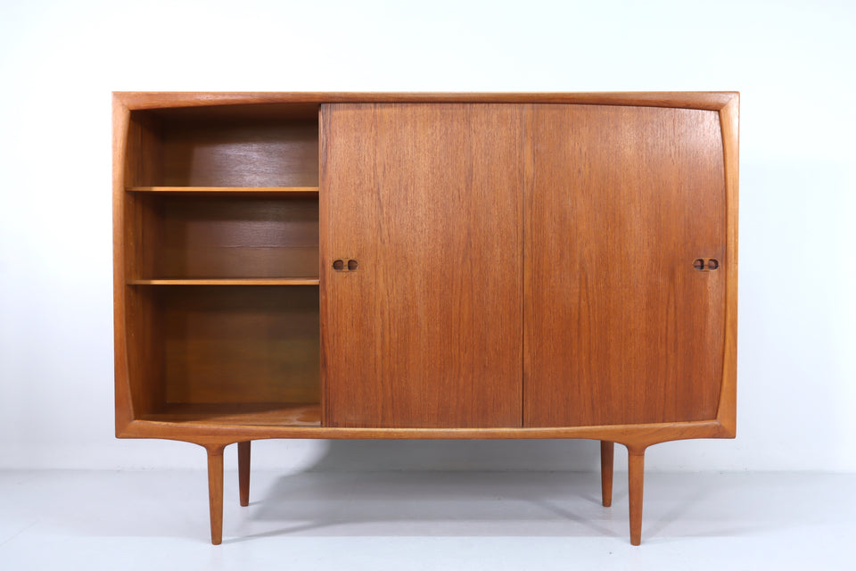 Mid Century Teak Holz Highboard Harry Østergaard für Randers 50s Schrank Kommode