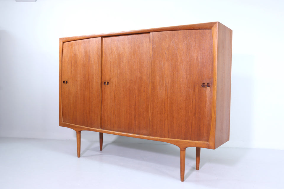 Mid Century Teak Holz Highboard Harry Østergaard für Randers 50s Schrank Kommode