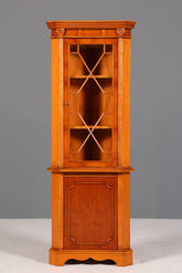 Wunderschöne Englische Eckvitrine Antik 60s echt Holz Eibe Schrank Eckschrank Glasvitrine Vitrine