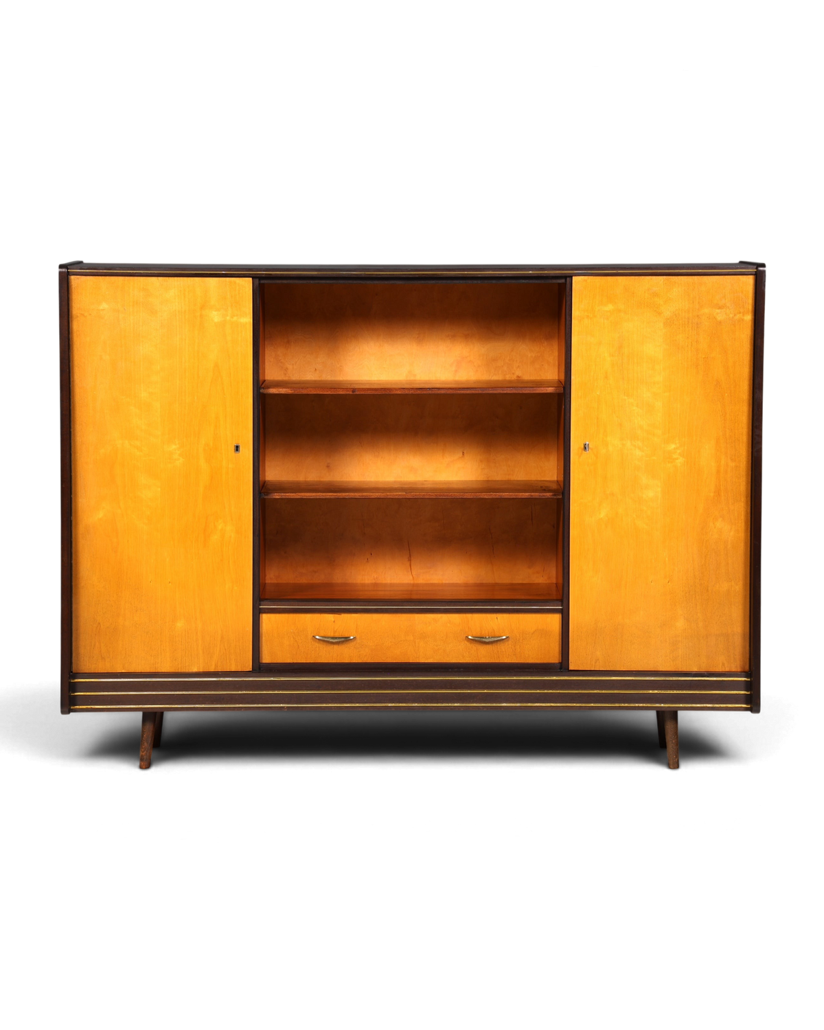 Wunderschöner Mid Century Schrank 60er Jahre Bücherregal Aktenschrank Rockabilly Wäscheschrank Regal Highboard