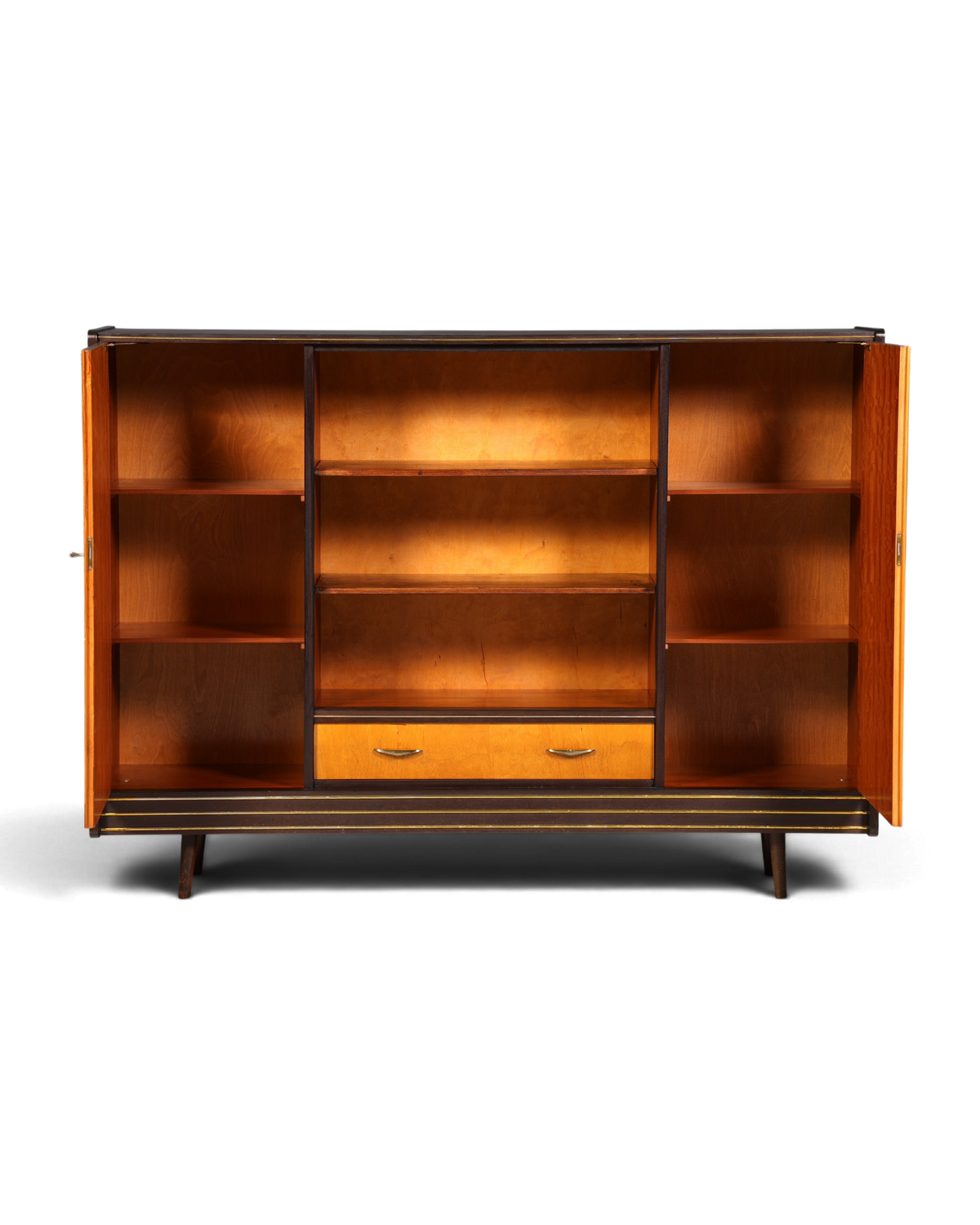 Wunderschöner Mid Century Schrank 60er Jahre Bücherregal Aktenschrank Rockabilly Wäscheschrank Regal Highboard