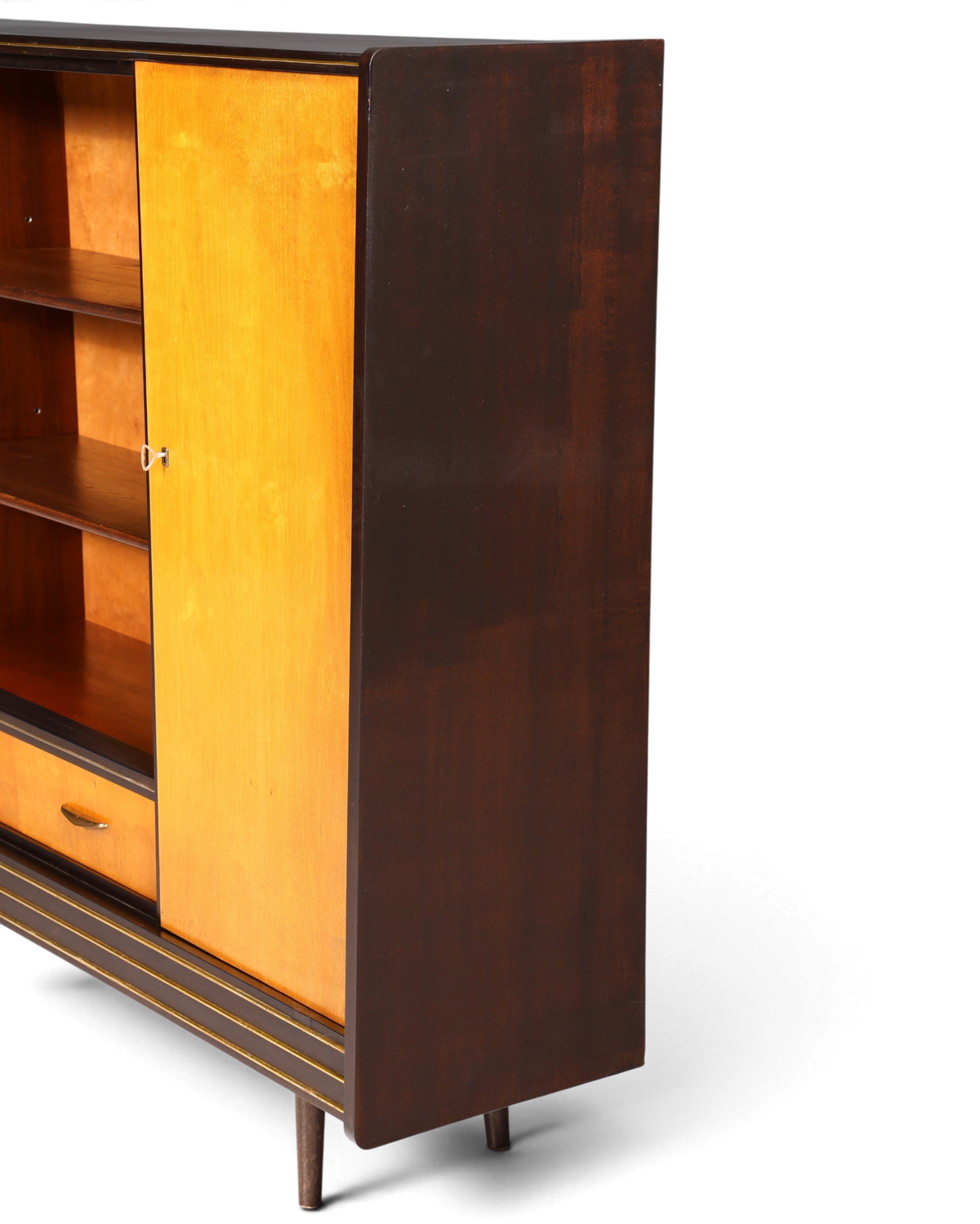 Wunderschöner Mid Century Schrank 60er Jahre Bücherregal Aktenschrank Rockabilly Wäscheschrank Regal Highboard