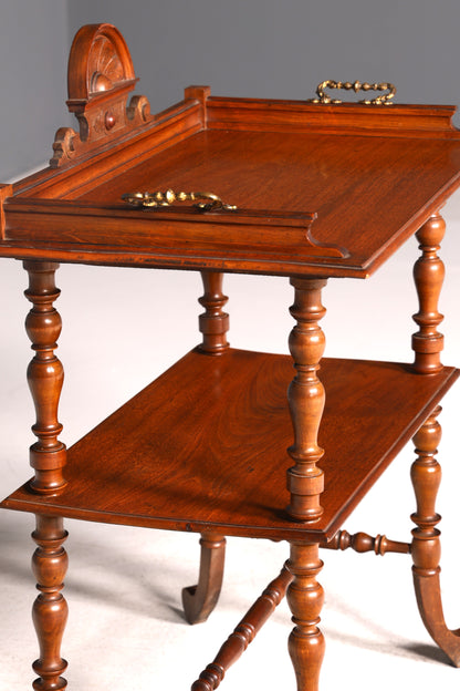 Traumhafte Gründerzeit Etagere Beistelltisch Serviertisch Antik Nussbaum Ablagetisch Etagentisch Vintage um 1890