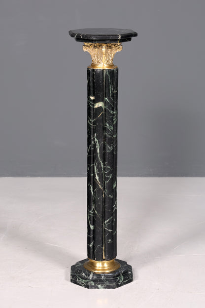 Wunderschöne Barock Stil Säule Louis XV Marmor Blumensäule Naturstein grün Sockel Ablage