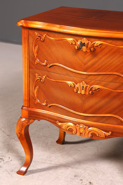 G676 Finish Wunderschöne Chippendale Kommode Barock Stil Nachttisch echt Holz Beistelltisch Ablagetisch (Kopie)