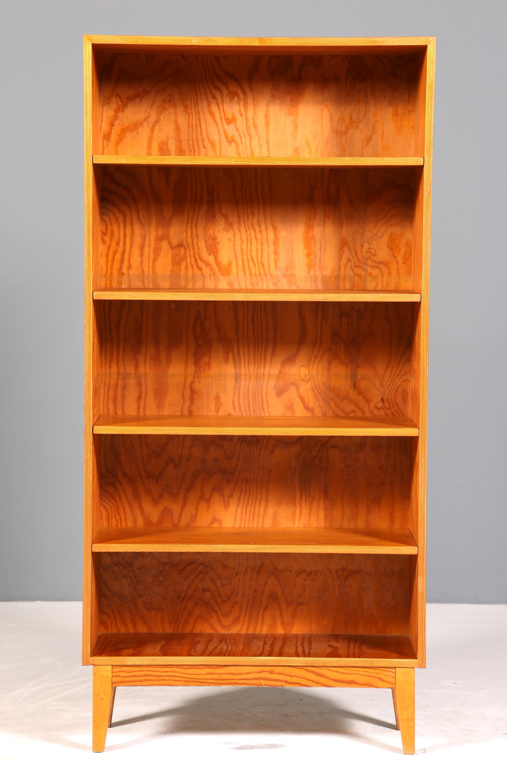 Stilvolles Mid Century Regal echt Holz Vintage Bücherregal Schrank Buchablage 60s Bookshelf 5 von 5