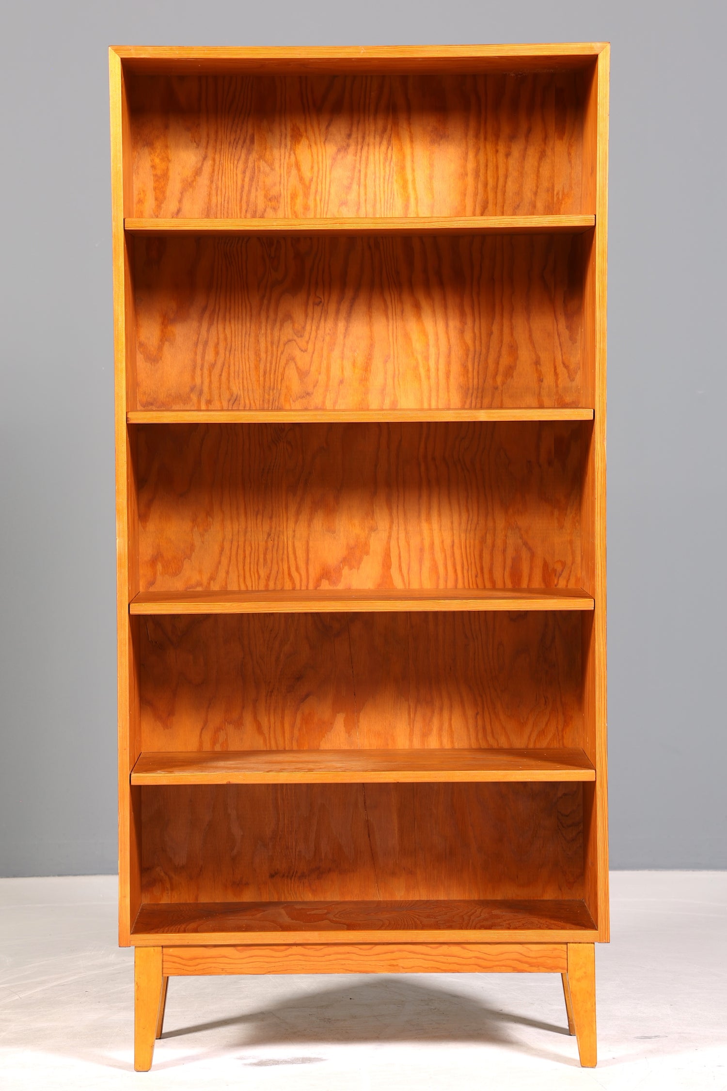 Stilvolles Mid Century Regal echt Holz Vintage Bücherregal Schrank Buchablage 60s Bookshelf 1 von 5