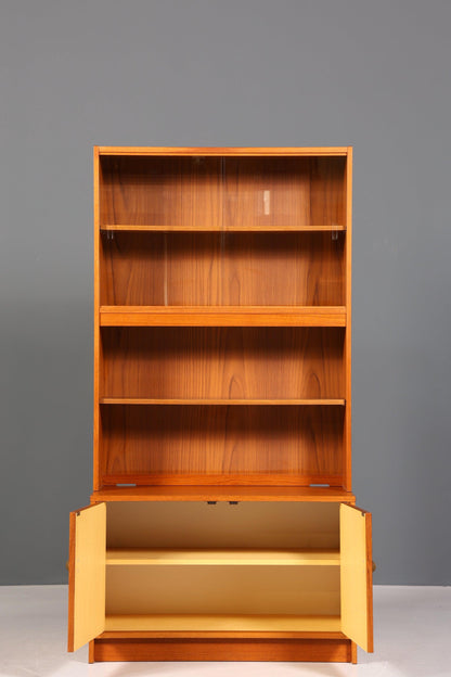 Schlichte Mid Century Vitrine Vintage Schrank Regal Retro Bücherregal Regal