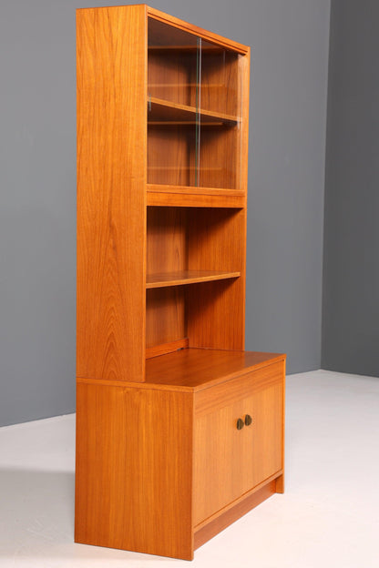 Schlichte Mid Century Vitrine Vintage Schrank Regal Retro Bücherregal Regal