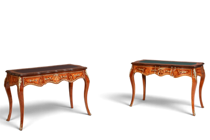 Traumhafter Louis XV Stil Schreibtisch French Desk Antik Barock Stil grün Bürotisch