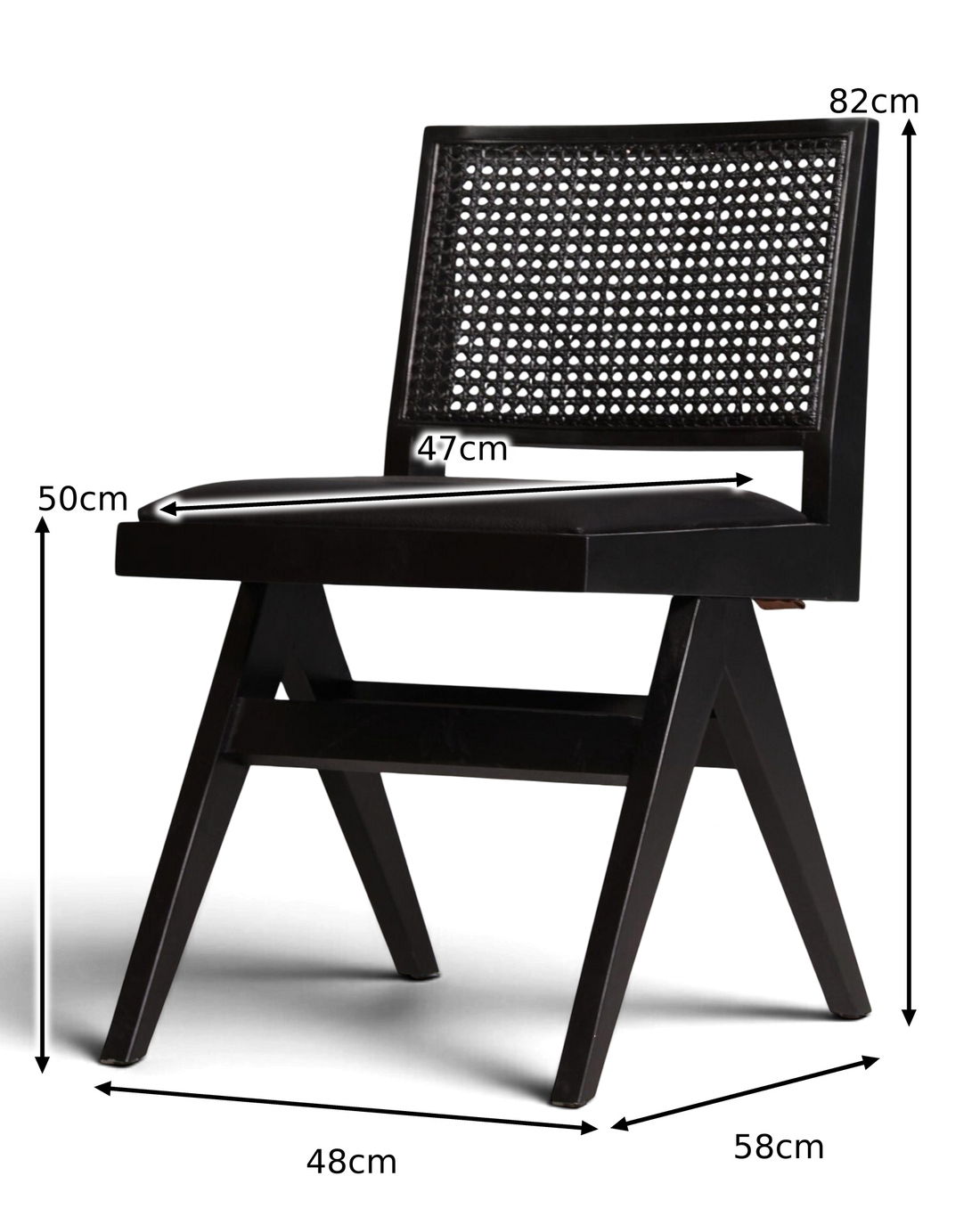 Sehr edler Korbgeflecht Stuhl "Vienna Black" schwarzer Bauhaus Relax Lounge Chair Küchenstuhl Sekretär Stuhl