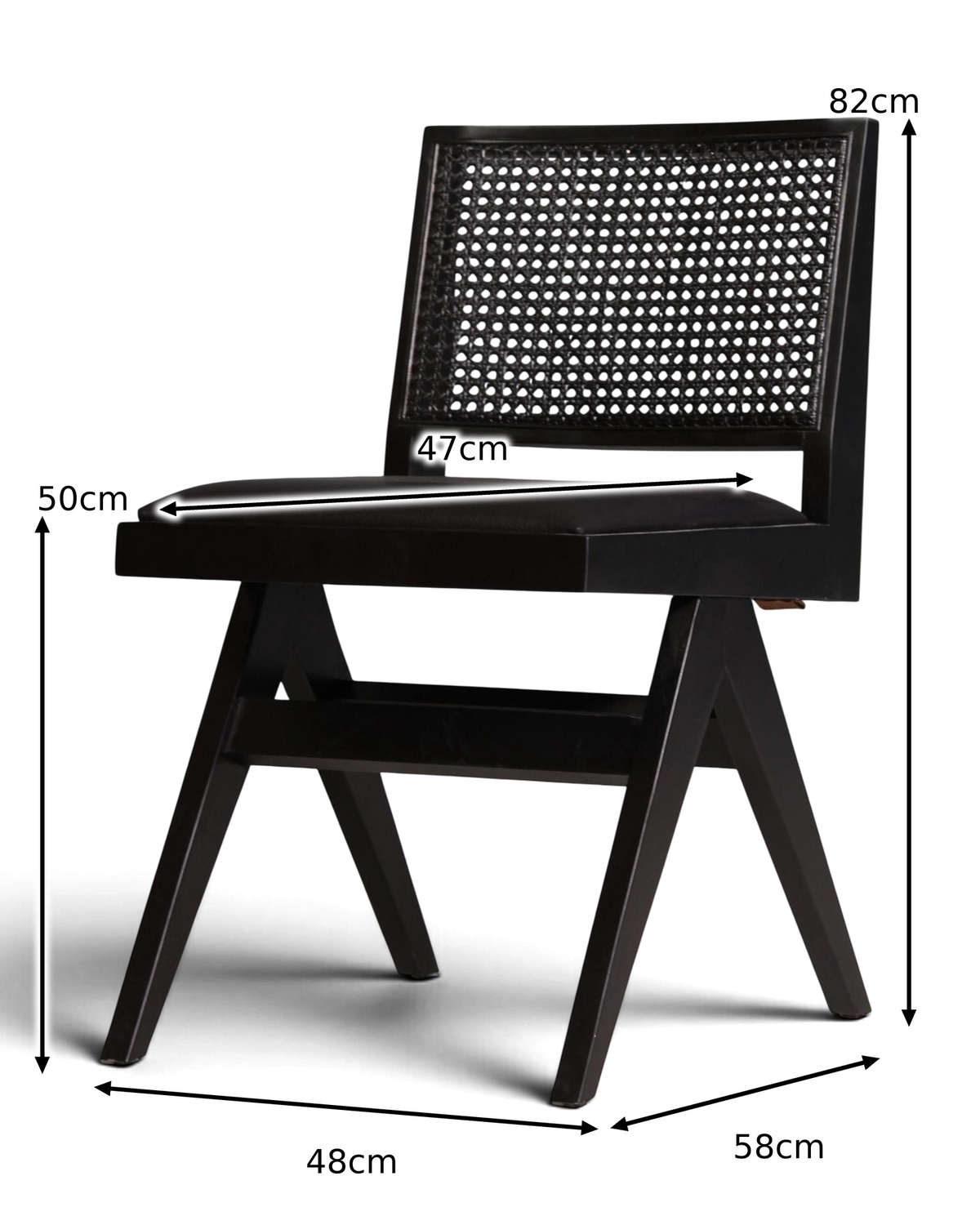 Sehr edler Korbgeflecht Stuhl "Vienna Black" schwarzer Bauhaus Relax Lounge Chair Küchenstuhl Sekretär Stuhl