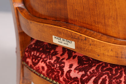 Edler Chippendale Stuhl Barock Stil Polsterstuhl Sekretär Stuhl Louis XV Küchenstuhl Samt Stoff Sessel 2 von 2