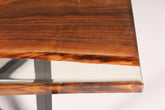 Edler Epoxidharz Tisch 220-90 cm Epoxy Nussbaum massiv Holz Esszimmer Tisch