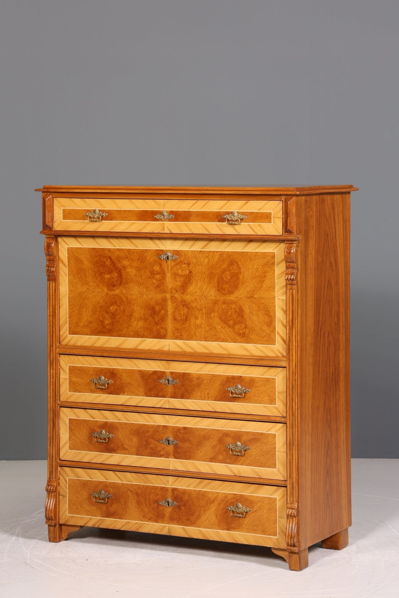 Noble Gründerzeit Secretary Vertiko Highboard Louis Philippe Chest of Drawers around 1880