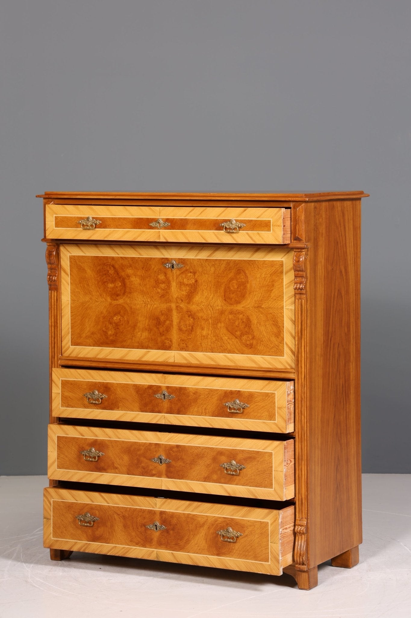 Noble Gründerzeit Secretary Vertiko Highboard Louis Philippe Chest of Drawers around 1880