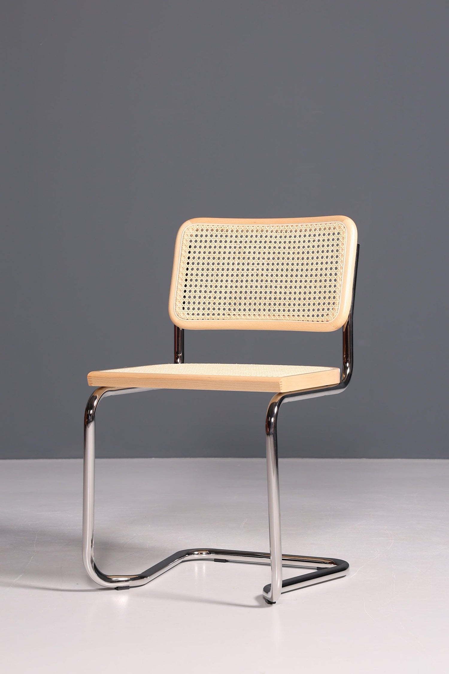 Korbgeflecht Freischwinger Stuhl &amp;quot;Milano&amp;quot; Made in Italy Beige Wippstuhl Küchenstuhl Esszimmer Stuhl