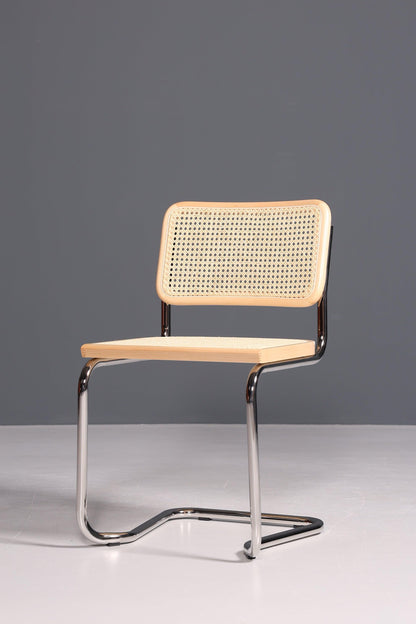 Korbgeflecht Freischwinger Stuhl &amp;quot;Milano&amp;quot; Made in Italy Beige Wippstuhl Küchenstuhl Esszimmer Stuhl