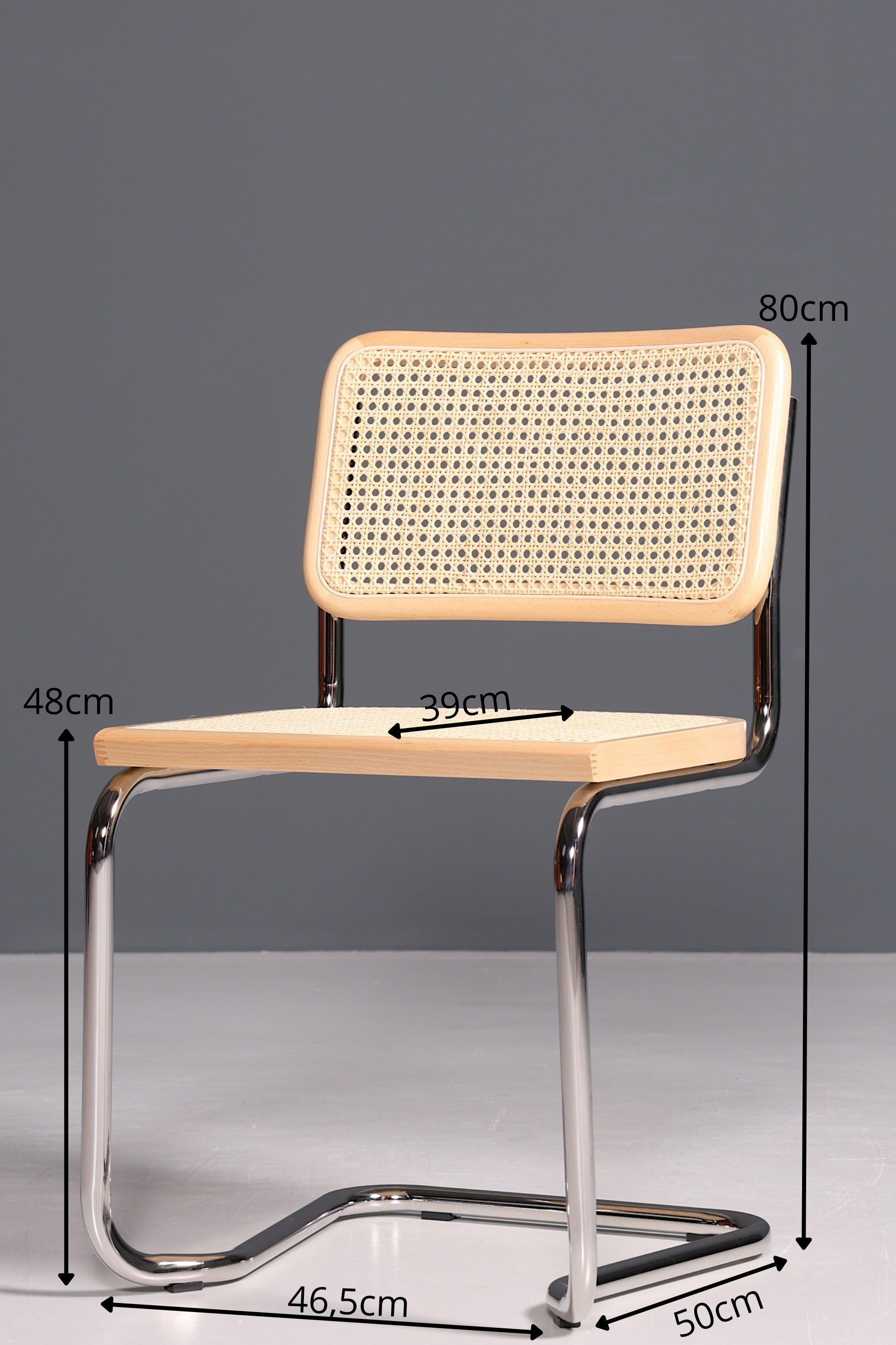 Korbgeflecht Freischwinger Stuhl &amp;quot;Milano&amp;quot; Made in Italy Beige Wippstuhl Küchenstuhl Esszimmer Stuhl