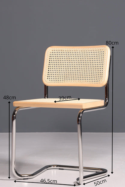 Korbgeflecht Freischwinger Stuhl &amp;quot;Milano&amp;quot; Made in Italy Beige Wippstuhl Küchenstuhl Esszimmer Stuhl