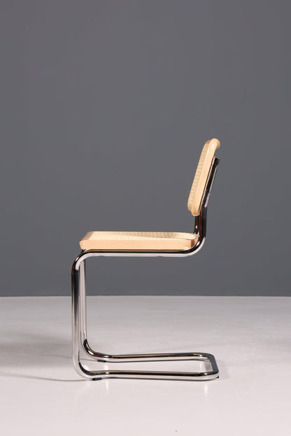 Korbgeflecht Freischwinger Stuhl &amp;quot;Milano&amp;quot; Made in Italy Beige Wippstuhl Küchenstuhl Esszimmer Stuhl