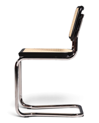Korbgeflecht Freischwinger Stuhl &amp;quot;Milano&amp;quot; Made in Italy Schwarz Wippstuhl Esszimmer Stuhl Küchenstuhl